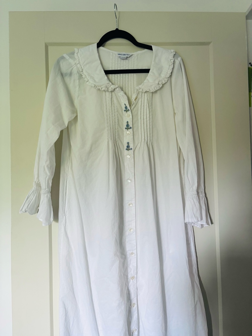 April Cornell White Pintuck Button Blouse